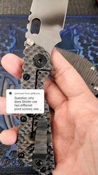 Why does Strider have two types of pivots? #striderknives #sng #krt #edgedmindset