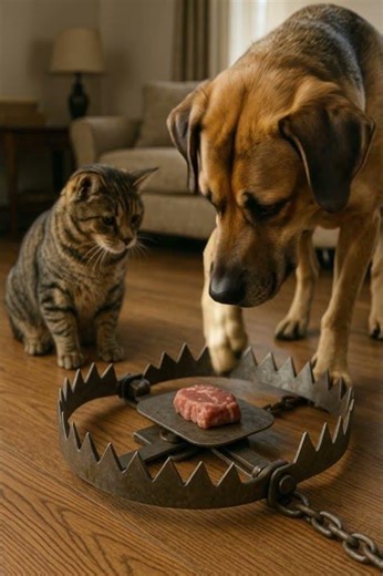 Will the Cat and Dog Stay Calm When They See the Bait 🐱🔇