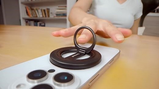 Lamicall Handy Ring Halterung für MagSafe Ring - [Zwei-Achsen Faltbarer Ständer] 2-IN-1 Magnetische Handyringhalterung Finger für MagSafe Zubehör, 360° Drehbarer Handy Griff Halter für iPhone 17/16/15