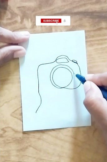 One Line Drawing - Camera | One line Drawing challenge #shorts #oneliner #lineart #linedrawing