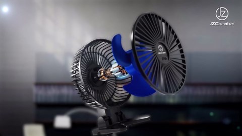 JZCreater USB Desk Fan, Mini Fan Portable, 3 Speeds Desktop Table Cooling Fans, Plug in Power, Rotation Strong Wind, Quiet Personal Small Fan for Home Desktop Office Travel Bedroom, Black (2Pack)