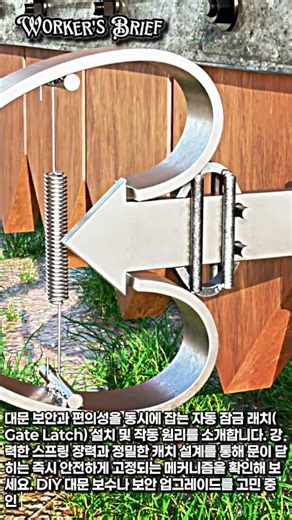 자동 잠금 대문 걸쇠의 작동 원리 #worker #process #hardware #metalwork #security