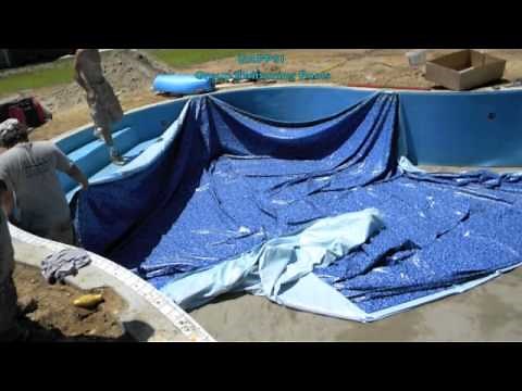 New swimming pool liner installation, vermiculite hard pool bottom floor long island GAPPSI