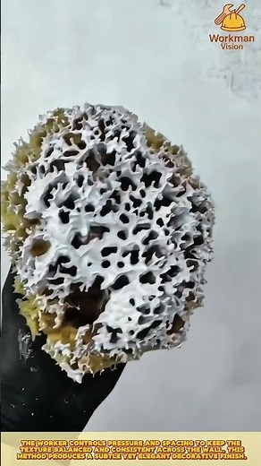 Skilled Worker Creating Decorative Wall Texture with a Natural Sponge #workprocess #walldecor