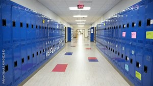 School hallway lockers