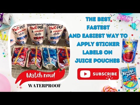 How to assemble a Juice Pouch label the easiest way and fast Tips and Tricks #party #partyfavors