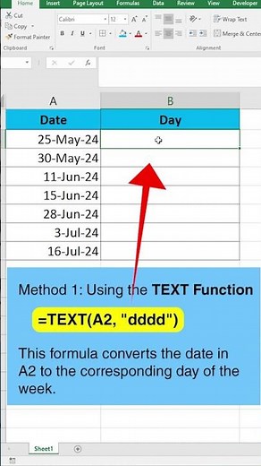 Excel Tutorial: How to Automatically Display the Day of the Week for Dates