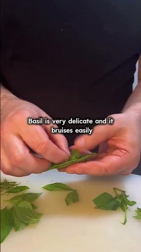 Chef Knife Hack: Chiffonade Basil Like a Pro 🌿🔪