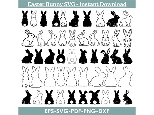 Easter Bunny Svg, Bunny Face Svg Bunny Shape Clipart, Easter Svg, Rabbit SVG, Easter Bunny Shape Svg, Spring Svg, Cricut Silhouette Cut File - Etsy