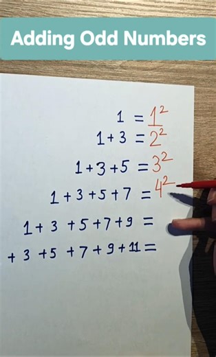 Interesting pattern in adding odd numbers.