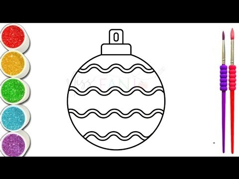 Christmas Ornament Drawing and Colouring step by step for kids and toddlers