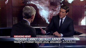 ‘PRESIDENT CANNOT OBSTRUCT JUSTICE’: President Donald J. Trump’s lawyer is now arguing that Trump cannot obstruct justice because he is the “chief law enforcement officer.” Dan Abrams breaks down the new legal strategy. abcn.ws/2kikkjU | ABC World News Tonight with David Muir