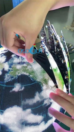 GOB indoor led sphere display with magnets module installation