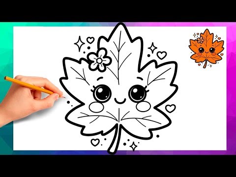How to Draw a CUTE AUTUMN LEAF 🍂