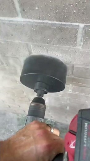 Cutting through brick with spyder hole saw