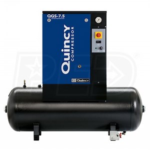Quincy 4152051928 QGS 7.5-HP 60-Gallon Rotary Screw Air Compressor 230V 1-Phase