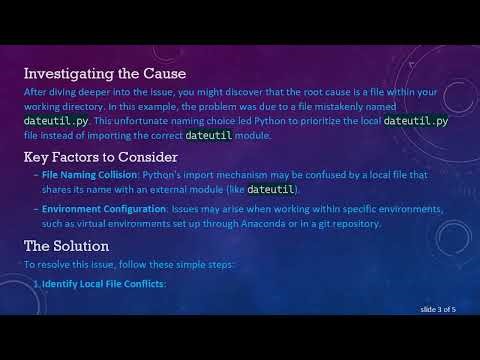 How to Fix the ImportError: Pandas Not Importing due to dateutil.tz Issues in Python