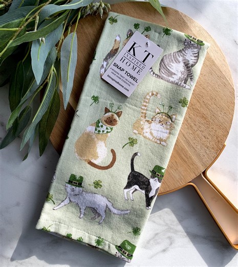 Cat Snap Kitchen Towel | Over-the-stove Handle, Stay Put | St. Patrick’s Day - Etsy