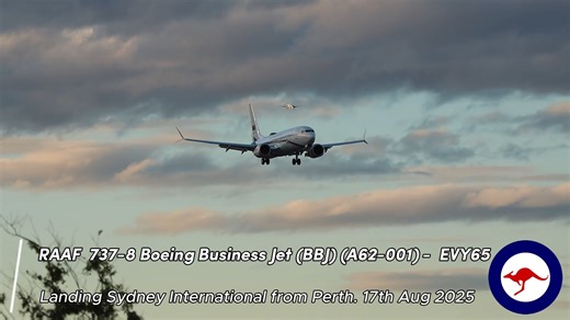 📻 ATC included 🎧 🚨 Rare VIP Movement Alert! 🚨 TheGroundCrew caught the Royal Australian Air Force Boeing 737 BBJ (A62-001) arriving at Sydney International on 17th August 2025 after a VIP transport flight from Perth. ✈️ Aircraft: Boeing 737 BBJ 📡 Callsign: RAAF VIP 🌤️ Clear winter skies light winds 🎥 A rare military catch you don’t see every day! #RAAF #RoyalAustralianAirForce #SydneyAirport #RAAFVIP #BBJ #BoeingBusinessJet #MilitaryAviation #AustralianAviation #AvGeek #PlaneSpotting #Avi