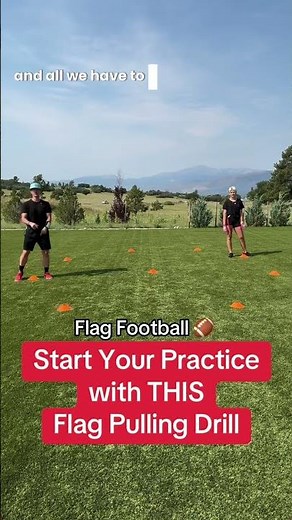 Youth Flag Football 101 🔥🏈 | Start Your Practice with THIS Flag Pulling Drill 🔥🏈 #coachd #defensive