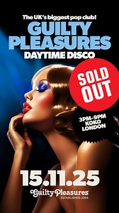 🪩 Guilty Pleasures Daytime Disco on November 15th has now SOLD OUT. Our fastest selling show since returning to Camden last year. We can't wait to welcome you all back to the hallowed Koko Dancefloor. Please only buy or sell tickets via the official fan to fan resale link on the Koko Event Page. DO NOT attempt to purchase tickets through people offering on social media, they are almost always scammers these days. | Guilty Pleasures