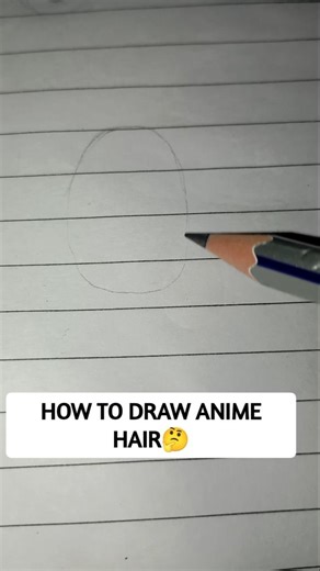 HOW TO DRAW ANIME HAIR EASY FOR BEGINNERS🤫 #anime #sketch