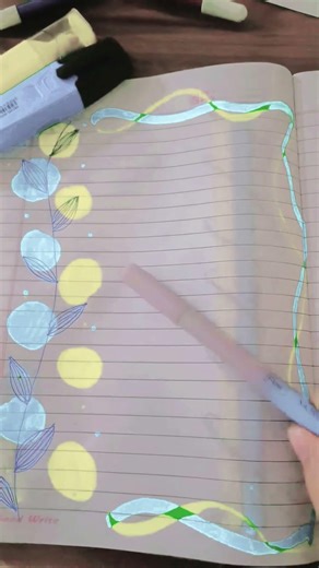 blue yellow notebook design #kainat2016 #art