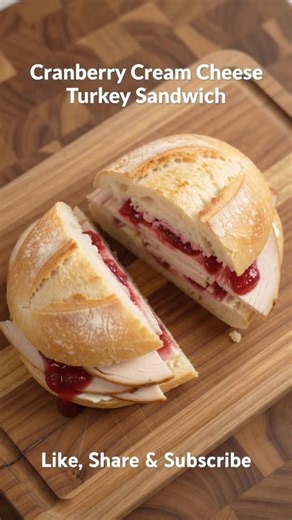 Cranberry Cream Cheese Turkey Sandwich 🦃 Best Leftover Turkey Idea!
