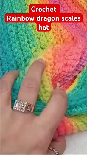 Crochet slouchy beanie rainbow hat Tutorial #crochet #diy