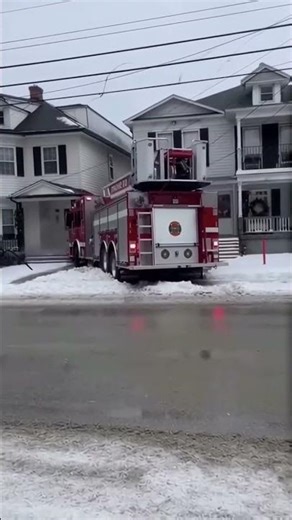 Rammed ✳️ CRASHED 💥 Snow Effect ❄️ Fire Engine Accident in USA