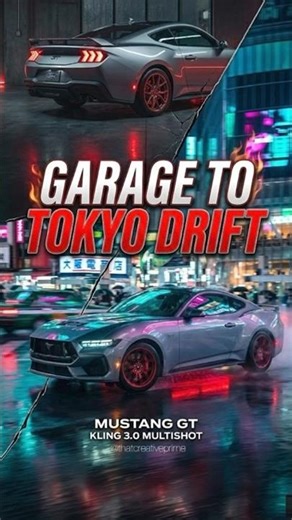 MUSTANG GT: The Pulse of Tokyo 🏎️💨 #Shorts #youtubeshorts #ai