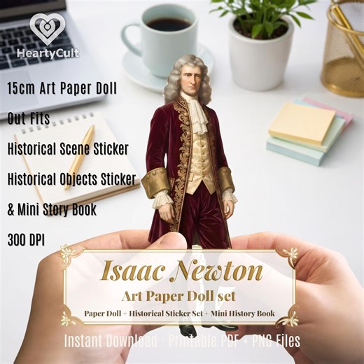 Isaac Newton Art Paper Doll Set | Historical Figure, Educational Craft Kit (printable PDF) - Etsy Australia