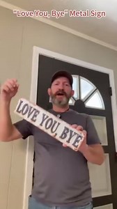 Love You, Bye – Vintage Metal Wall Sign, Aluminum Love You Bye Sign Above Door, Retro Metal Wall Plaque Decor Entryway Home Decoration Art Farmhouse Style Garage Housewarming Gifts(3PCS)