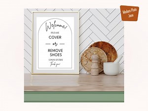 Welcome Remove or Cover Shoes Sign, Welcome to Our Open House Sign, Elegant Modern Poster Realtor Open House Home Business Safety, Canva - Etsy