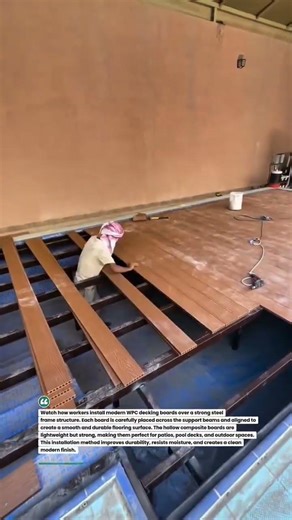 Installing WPC Decking Floor Over Steel Frame #Decking #Construction #DIY