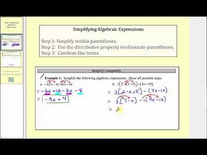 Simplifing Algebraic Expressions (L2.5)