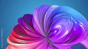 abstract background with gradient blue red color stripes that moving in a circle and shiny in 4k. 3d seamless looped animation. Use luma matte as alpha chanel circular structure