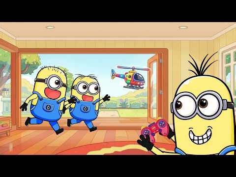 Minions Playing With A Toy Helicopter!🚁🎮| Amazing Remote Control | Minions Funny Animation