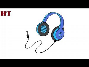 How to draw headphones step by step easy