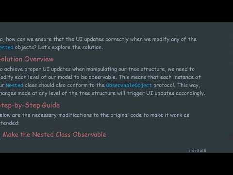 How to Update the UI for a Tree Structure in SwiftUI