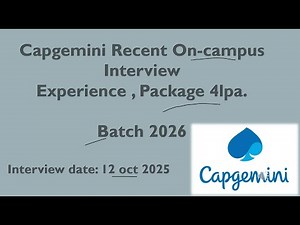 Capgemini interview experience oncampus #2026batch | Interview questions