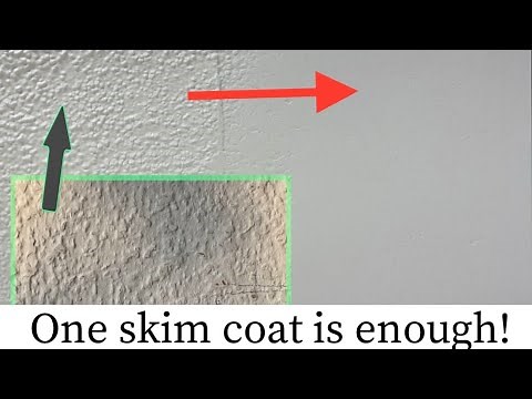 One skim coat is enough to remove the texture