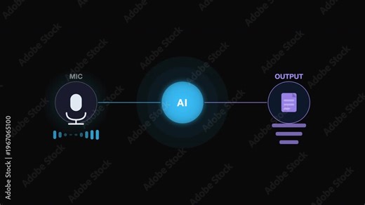Schematic of speech recognition tech with a microphone. Ideal for presentations on voice technology, ai development, communication advancements.