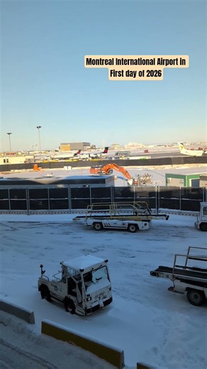 Montreal International Airport after winter snowstorm #canada #travelvlog #airport #montreal #snow
