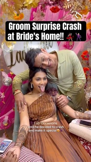 Groom Crash at Bride's Home | Mehndi Bride | Couple Goals | Romantic Moments | Henna Love | Lehenga