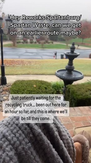 His love for garbage trucks = next level. Moving the coffee pot to the porch. #GenshinImpact32 #garbageman #garbagetruck #garbageday