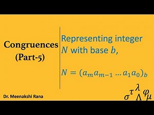 Congruences |Part 5| Representation of an integer with a base