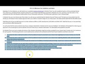 3-2 Final Project Milestone One: Literature Worksheet