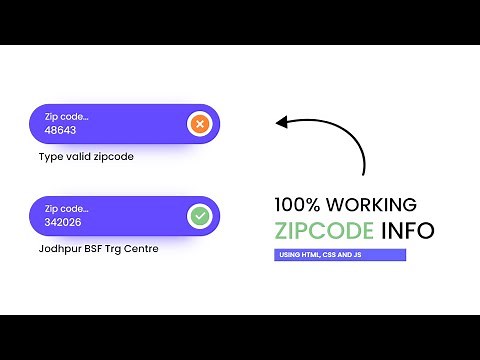 Find City, State Info Using Zip Code and Its Validation Using Html, Css and Javascript