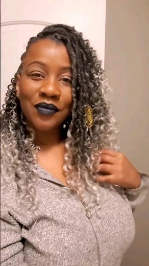 Shaved sides with crochet faux locs. #crochethairstyle #shavedsides